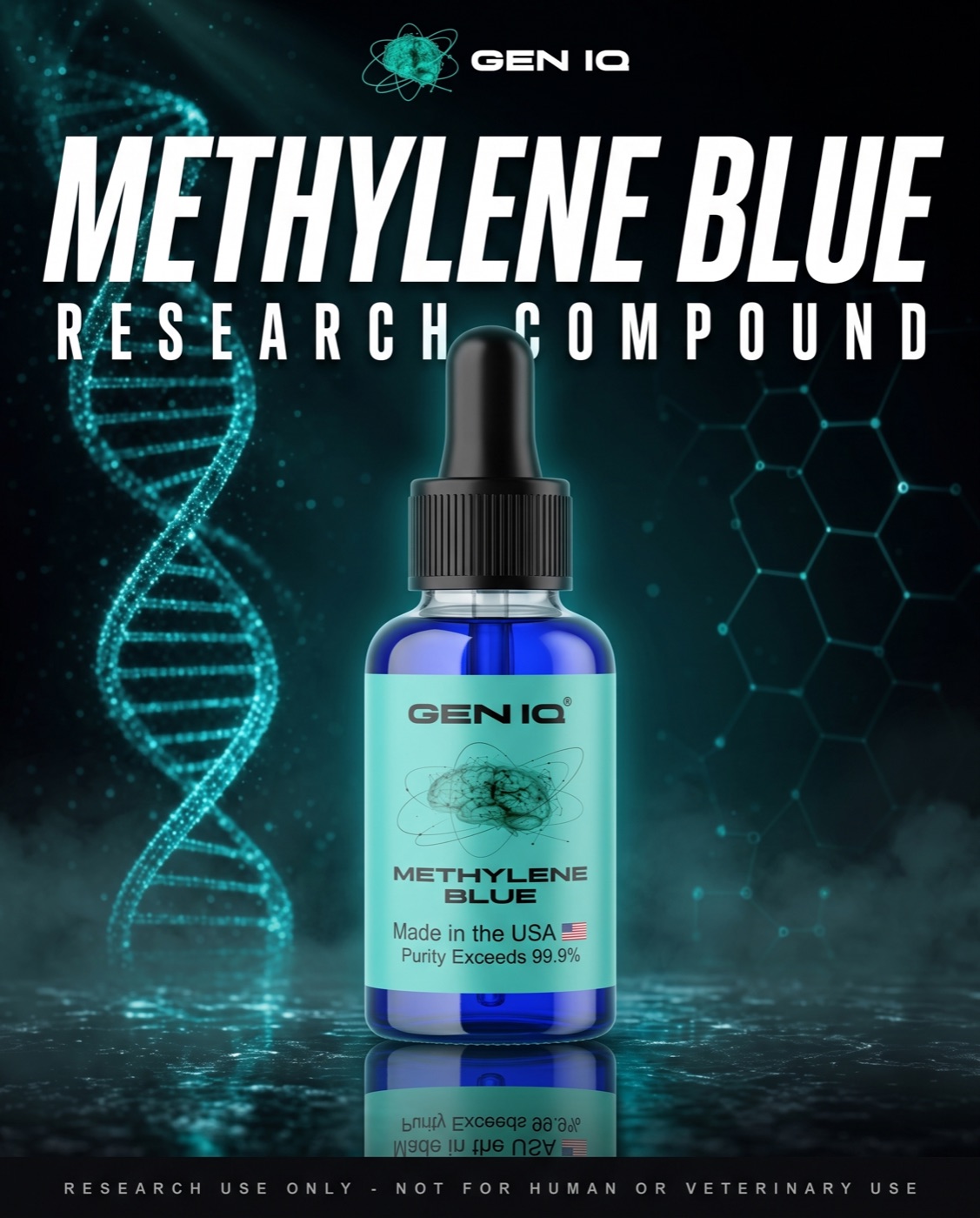 Methylene Blue — 99.99% USP Grade — research-grade vial