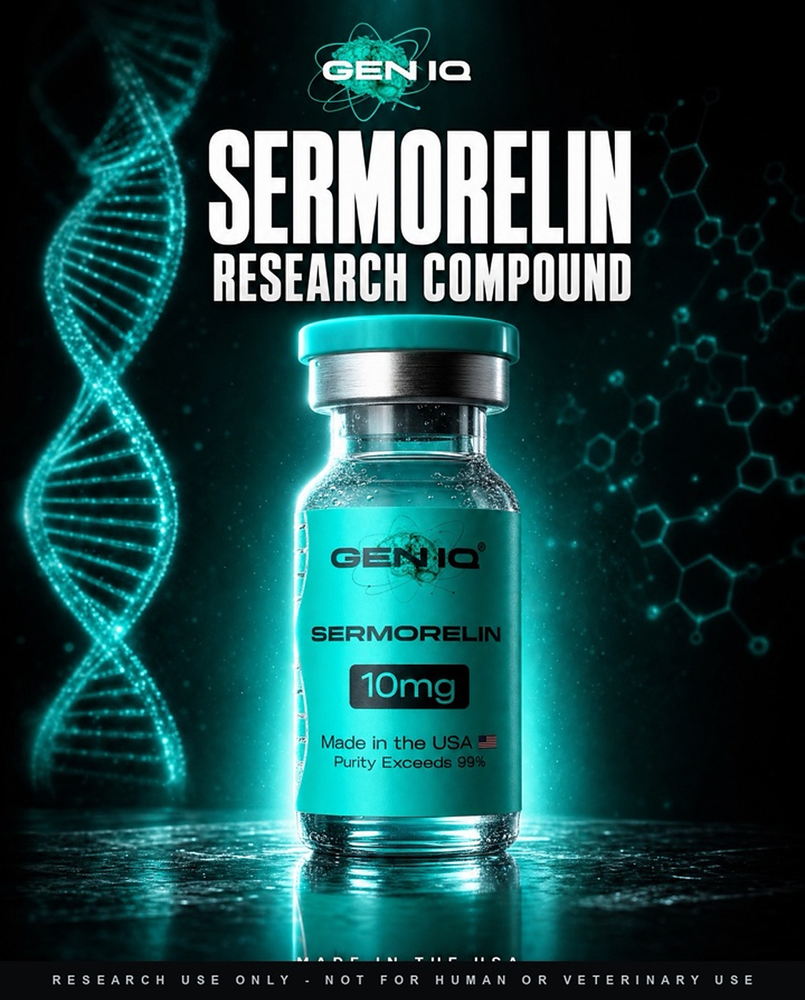 Sermorelin — 10mg — research-grade vial